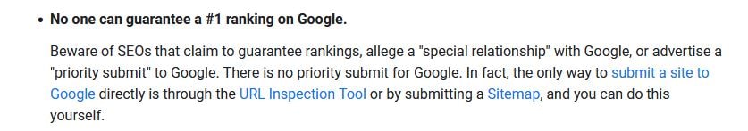 رد ادعای تضمین رتبه 1 توسط گوگل