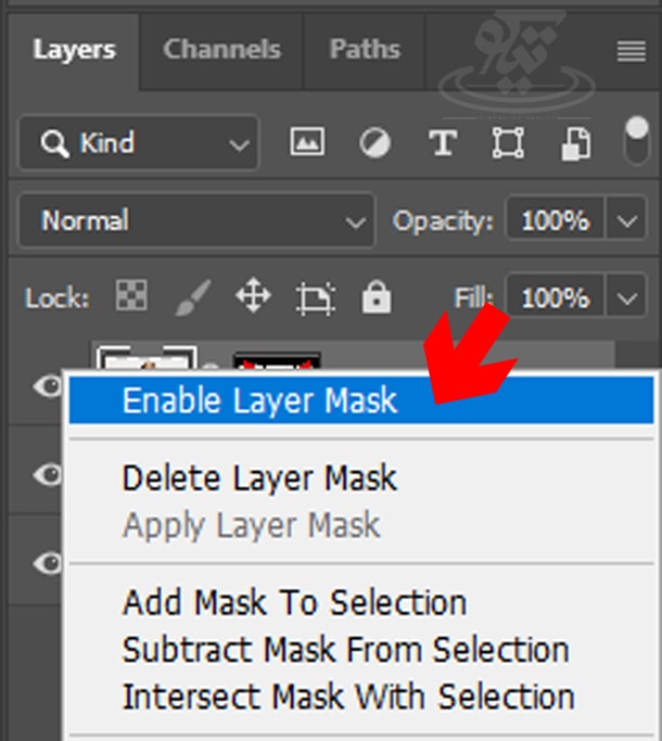 فعال کردن Layer Mask